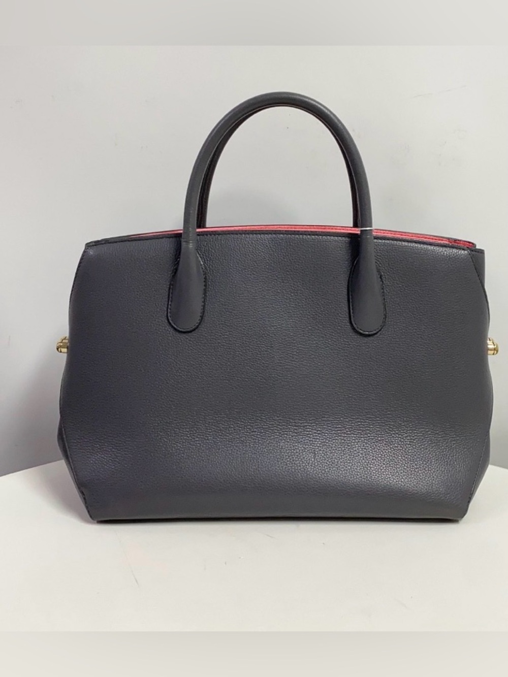 Christian Dior Open Bar LG Tote – Gray Grained Calfskin, Pink Interior- EUC wCOA